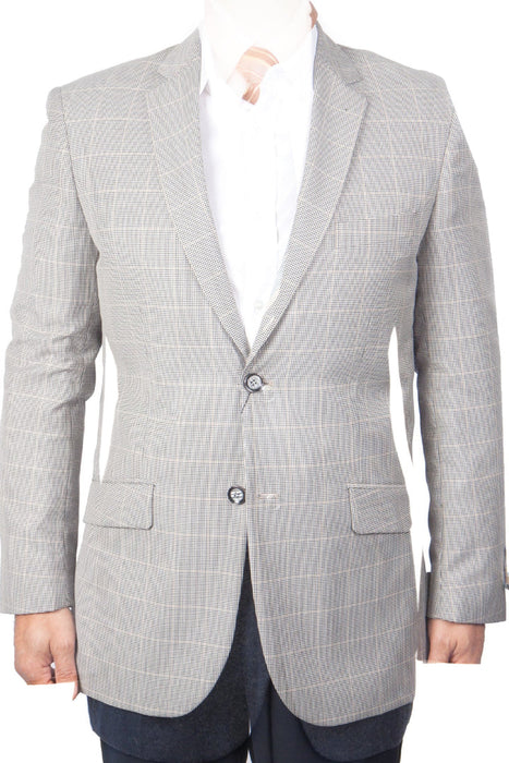 Saco vaquero - Western Sport Coat - Western Blazer - Men's Two Button Classic Houndstooth Plaid Sport Coat In Black/white