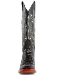 Men's Ferrini Caiman Crocodile Print Boots Handcrafted Black