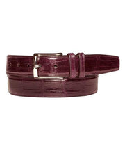 Mezlan Belts Brand Men's Genuine World Best Alligator ~ Gator Skin / Calfskin Burgundy Skin Belt