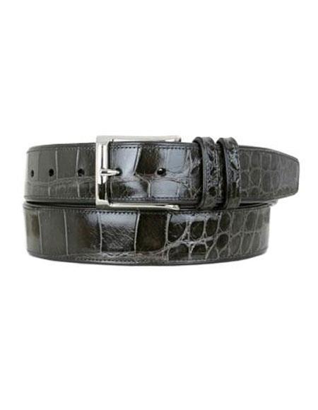 Mezlan Belts Men's Grey All-Over Genuine World Best Alligator ~ Gator Skin Handmade Skin Belt