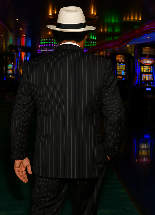 Harlem Nights Clothing - Suit + Hat + Shirt And Tie Blazer + Hat And Pants Included ( As seen on the picture)