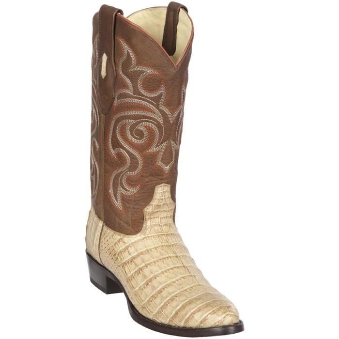 Los Altos Boots - Mens Dress Cowboy Boot - Low Priced Honey Caiman Belly R-Toe Cowboy Boots- in Honey