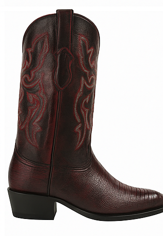 Mens King Exotic Teju Lizard Western Boots Black Cherry (4980718)