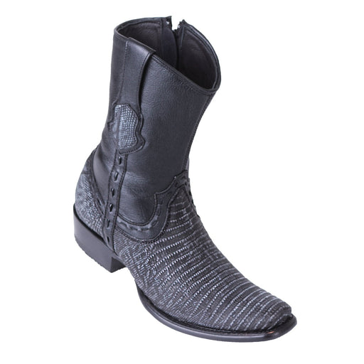 King Exotic Men's Lizard Teju Boots Sanded Black - H79B Dubai Toe