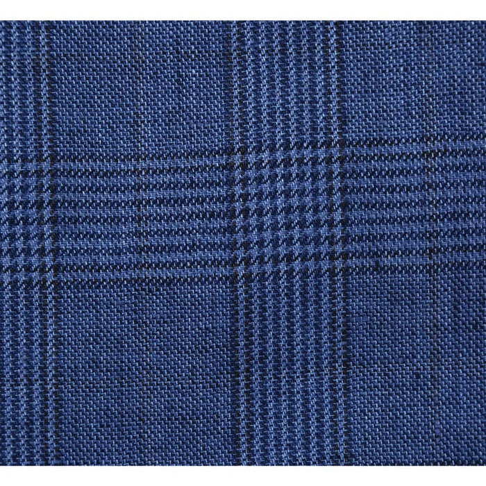 Saco vaquero - Western Sport Coat - Western Blazer- Mens Slim Fit Two Button Summer Linen Sport Coat Blazer In Navy Blue Windowpane Plaid