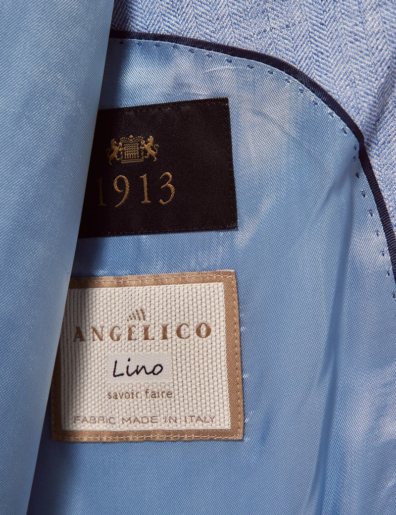 Mens Linen Suit For Beach Wedding - Summer Suit in Light Blue