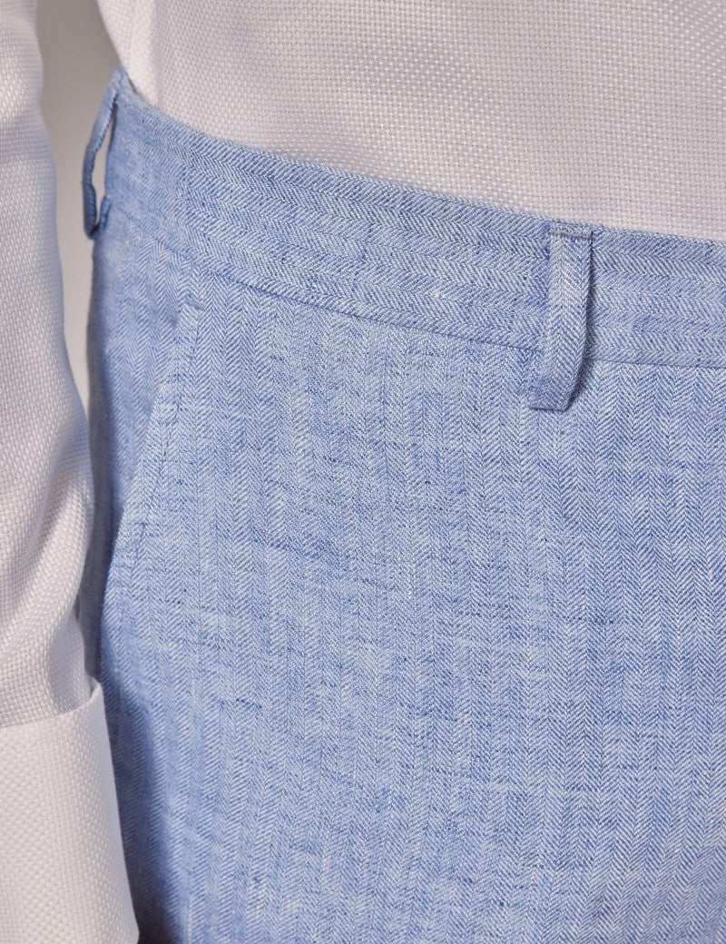 Mens Linen Suit For Beach Wedding - Summer Suit in Light Blue