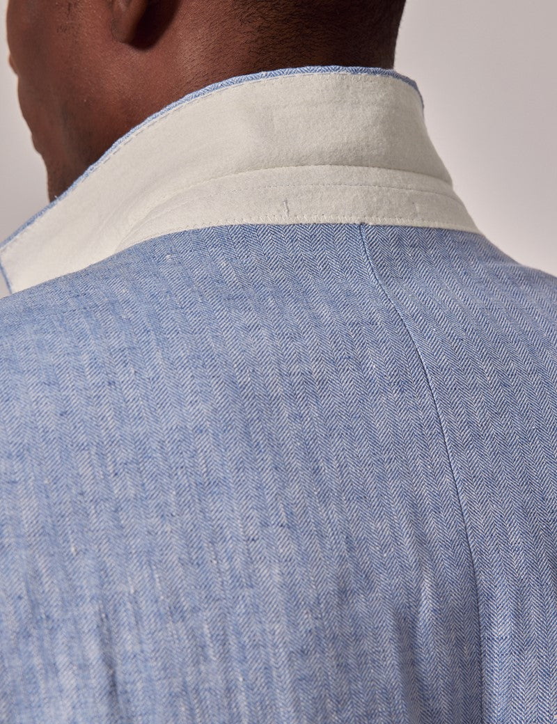 Mens Linen Suit For Beach Wedding - Summer Suit in Light Blue