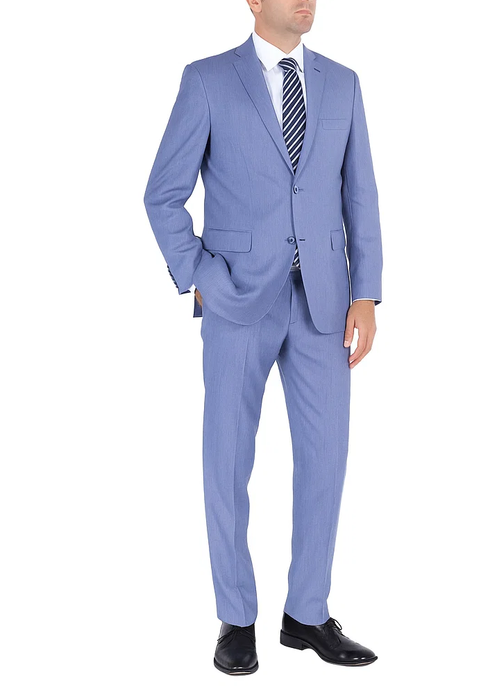 Men's Light Blue Two-Piece Classic Fit 2 Button Cheap Priced Business Suits Clearance Sale