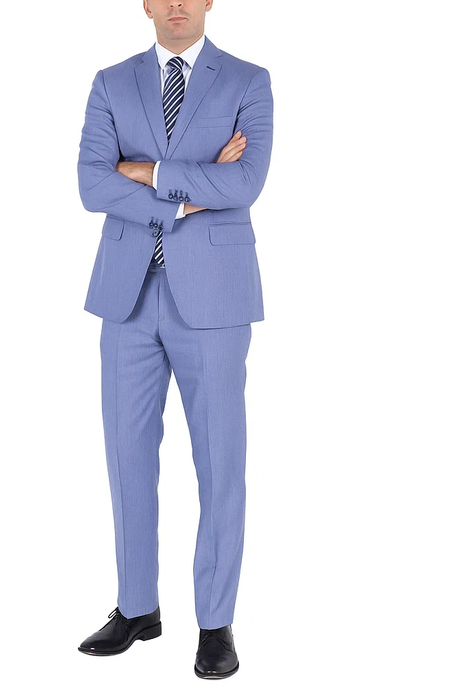 Men's Light Blue Two-Piece  Classic Fit 2 Button Cheap Priced Business Suits Clearance Sale