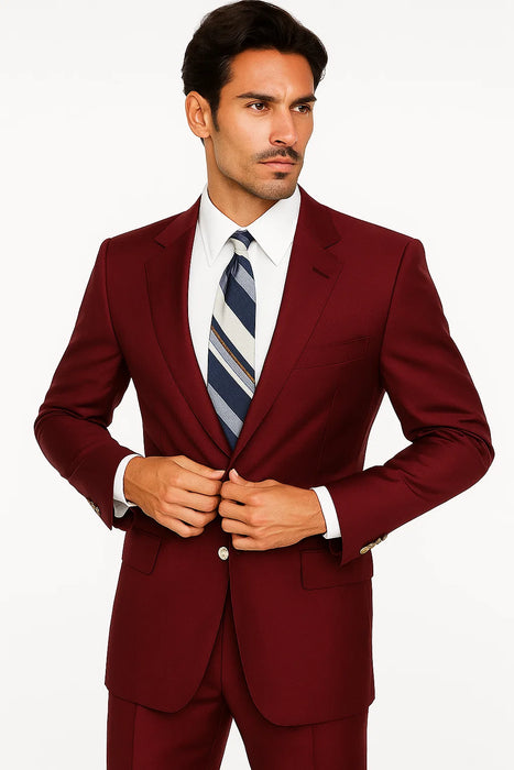 Light Burgundy Color Vested Suit