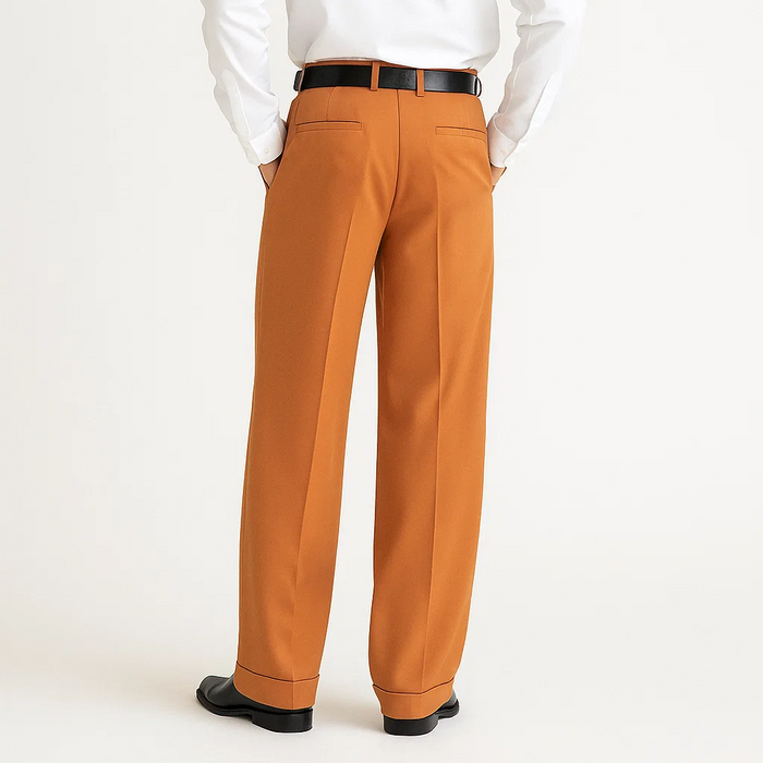 Light Rust Men's Wide Leg Trousers