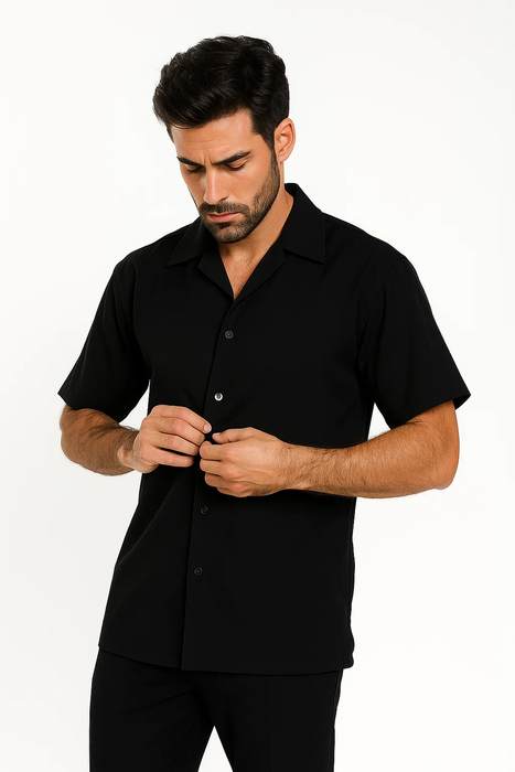 Linen Walking Suit Black