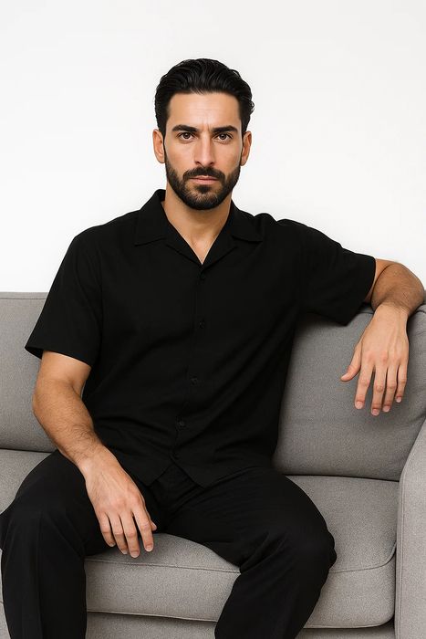 Linen Walking Suit Black