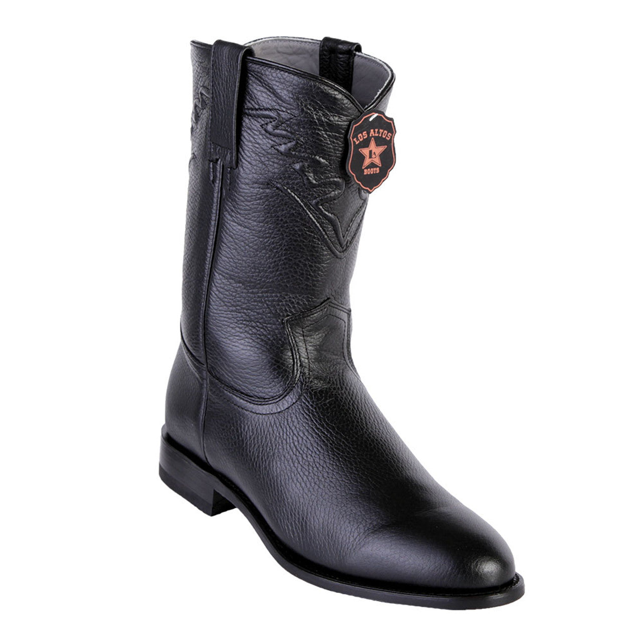 Los Altos Roper Men’s Black Elk Leather Boots