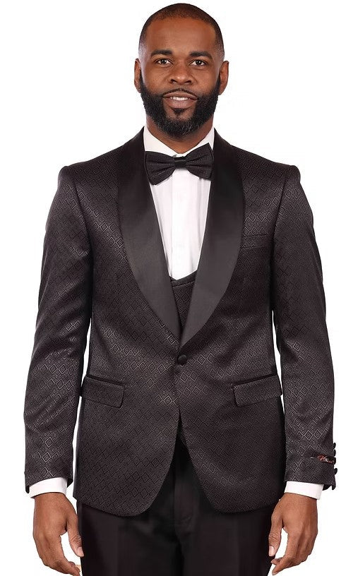 Vitali 3Pc Tuxedo With Bowtie M1029-BLACK