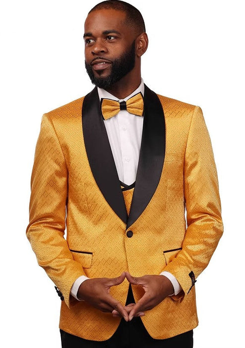 Vitali 3Pc Tuxedo With Bowtie M1029-MUSTARD
