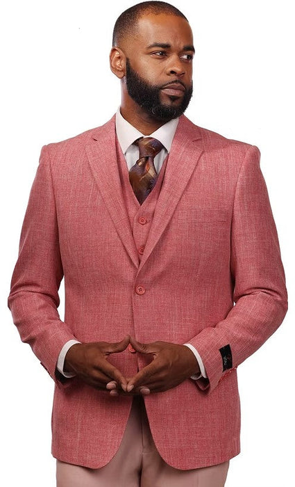 Vitali Guava Scoop Vested Modern Fit Suit M1937