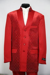 Mandarin Collar Tuxedo - Mandarin Tuxedo - No Collar Suit - Red Suit