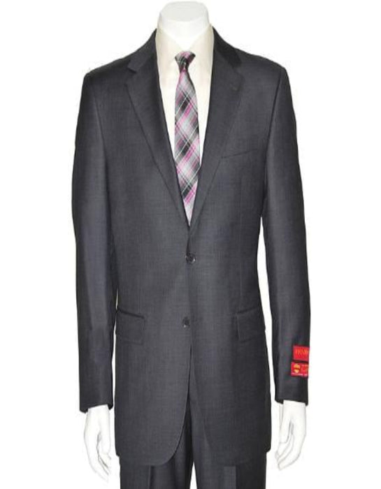 Mantoni Suit - Signature Menswear Wool Fabric SuitsOutlet - Brand Men's Grey Two-button Suit - High End Suits - High Quality Suits