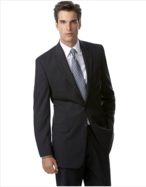 Mantoni Suit - Signature Menswear Wool Fabric SuitsOutlet - Brand Dark Navy Blue Stripe ~ Pinstripe Suit Separates  - High End Suits - High Quality Suits