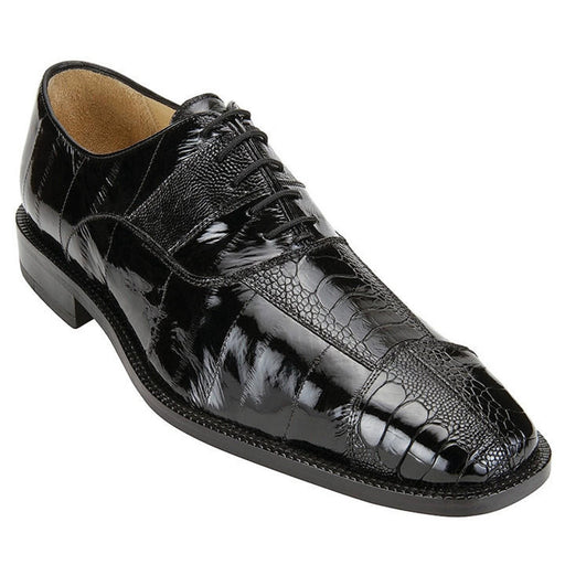 Belvedere Shoes Mare Black Eel Ostrich Shoes 2P7