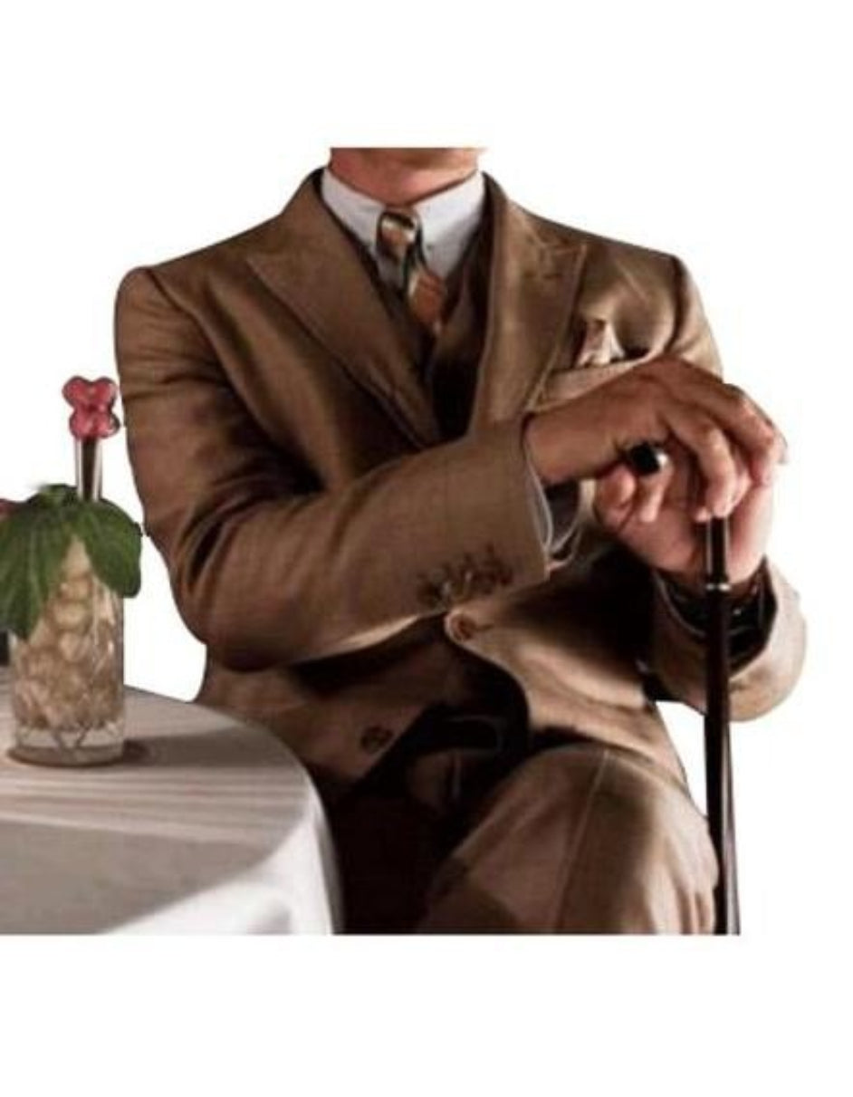Men Great Gatsby Brown Suit