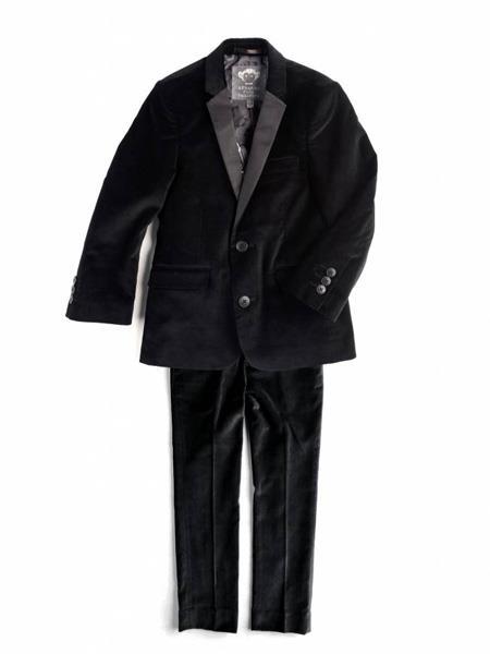 Men'S 2 Button Black Velvet Men'S Blazer Jacket
