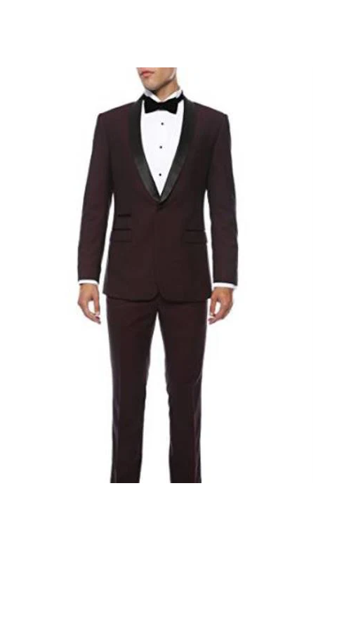 Men'S Shawl Slim Fit 1 Button Shawl Collar Dinner Jacket