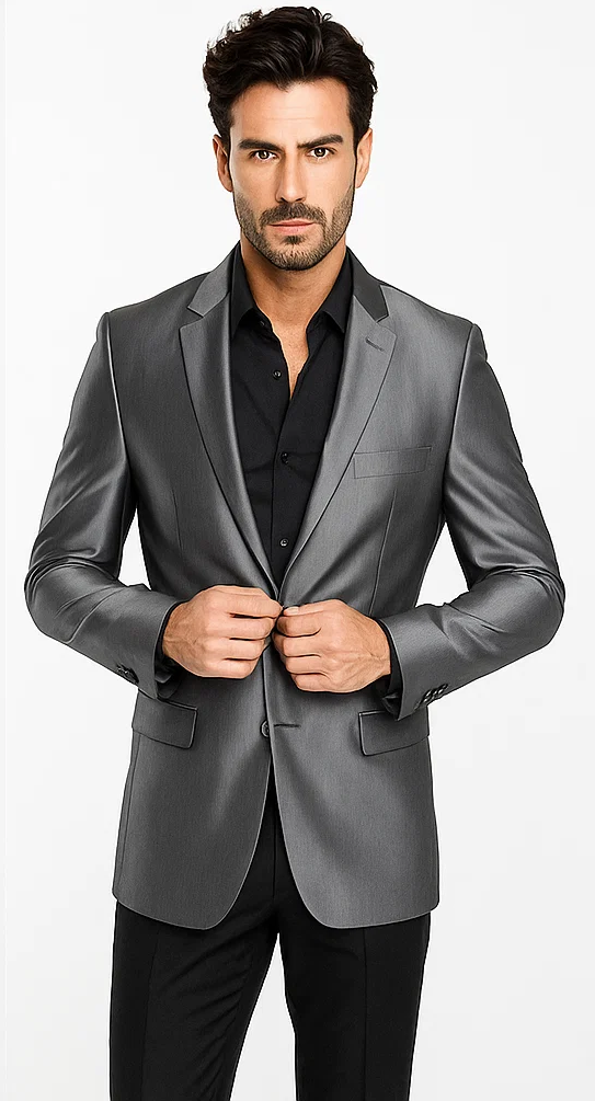 Men'S Gray Casual Cheap Priced Fashion Blazer Dress - Image 2