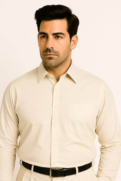 Men'S Wrinkle Free French Cuff Dress Shirt Spread Collar Men'S Dress Shirt