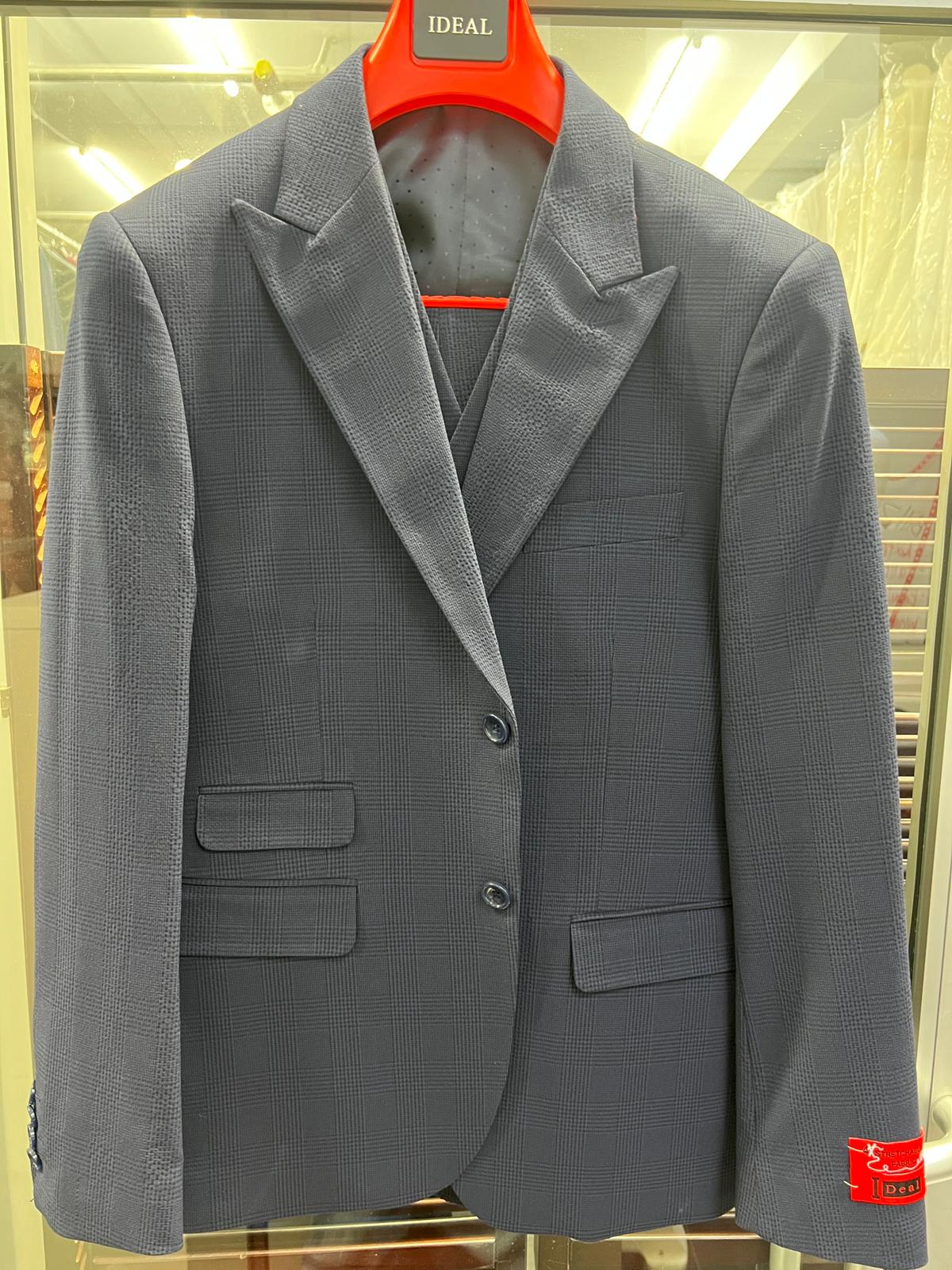Men's Charcoal Grey Checkered Sport Coat – Classic Plaid Windowpane Pattern Blazer - Image 6