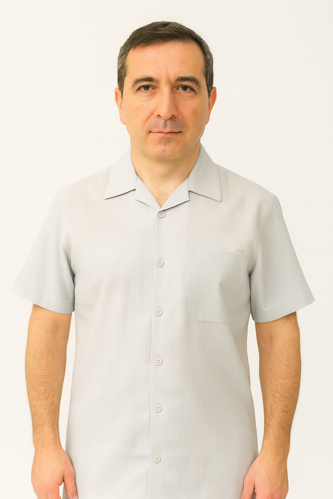 Men's 2 Piece Big Size Grey Linen Short Sleeve Casual Outfit Casual Two Piece Mens Walking Outfit For Sale Pant Sets Suit