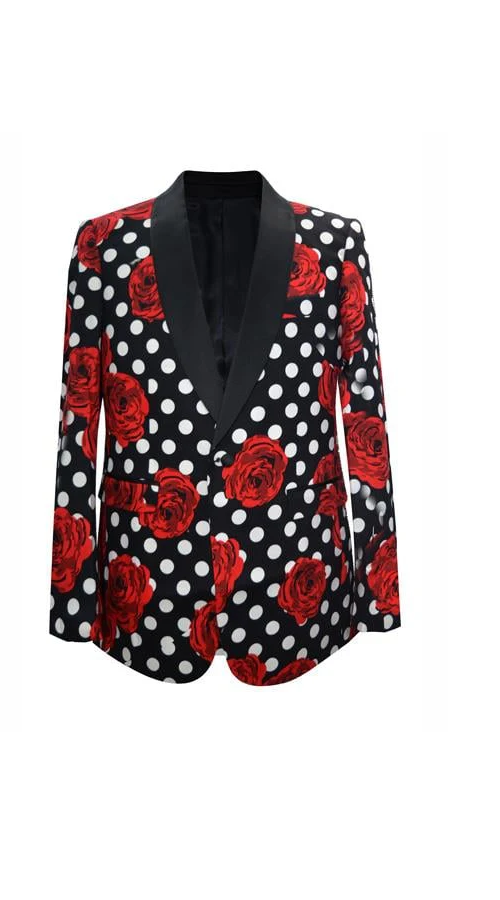 Men's Black Fashion Shawl Lapel Matching Bow Tie Sport Coat Blazer