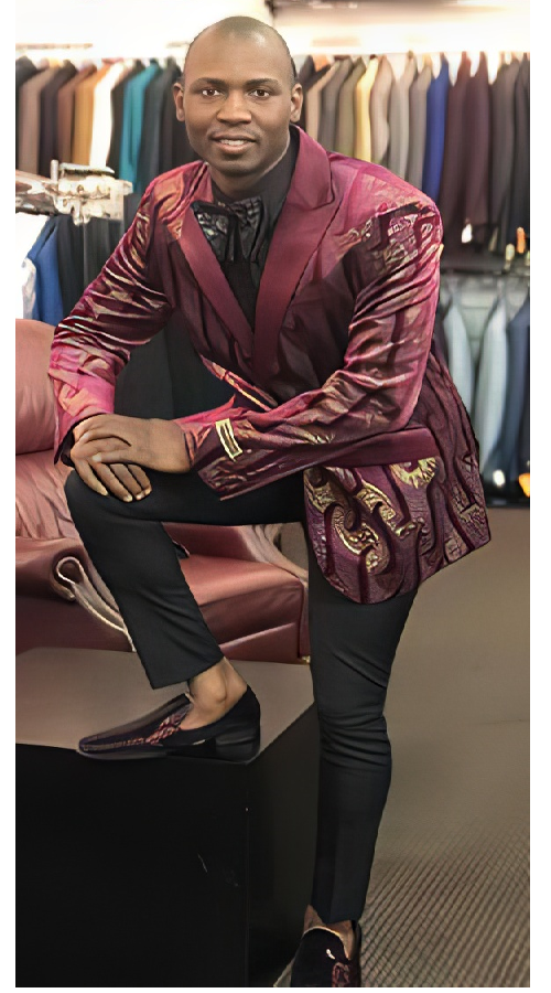 Men's Burgundy Peak Label Cheap Priced Designer Fashion Dress Casual Blazer On Sale One Chest Pocket Two Buttons Blazer