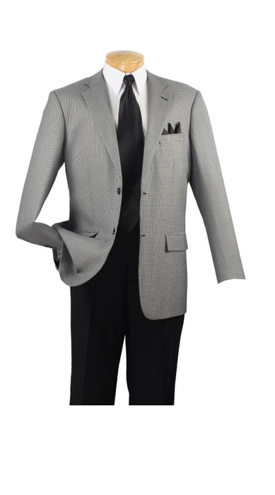 Men's Wool Sport Coat Black Hounds Tooth