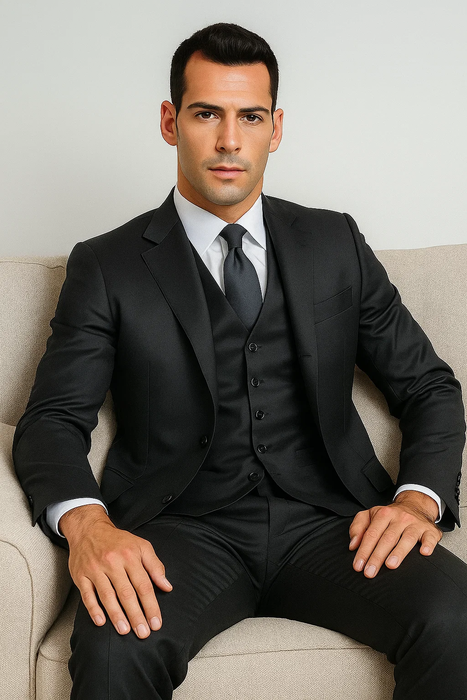 Men's 3 buttons Grey Suit