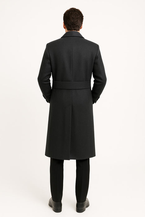 Men's Dress Coat Dress Coat Top Coat Buttons Closure Double Breasted Overcoat Charcoal Grey Full Length Maxi Coat