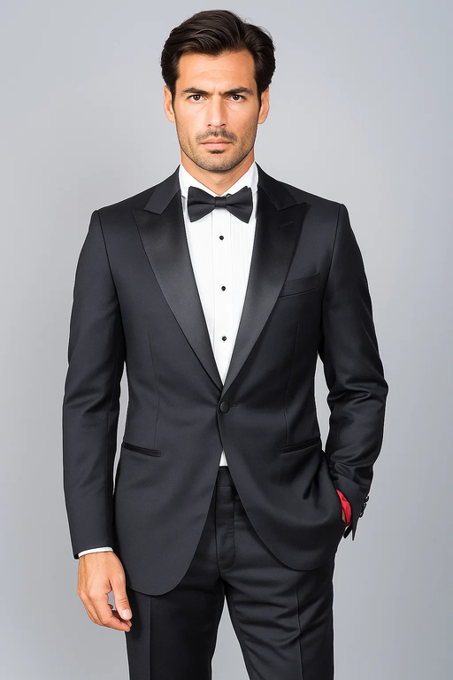 Mantoni Suit - Signature Menswear Wool Fabric SuitsOutlet - Brand Men's One-button Tuxedo - High End Suits - High Quality Suits