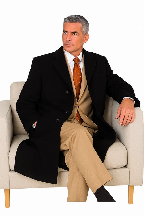 Men's Overcoat Wool 3 Buttons