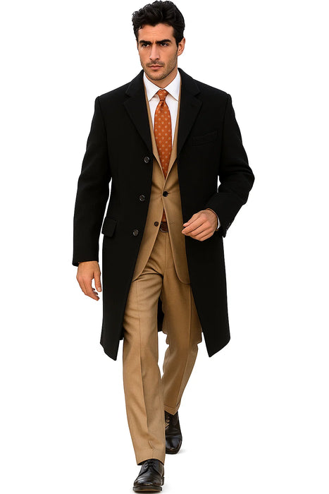 Men's Overcoat Wool 3 Buttons