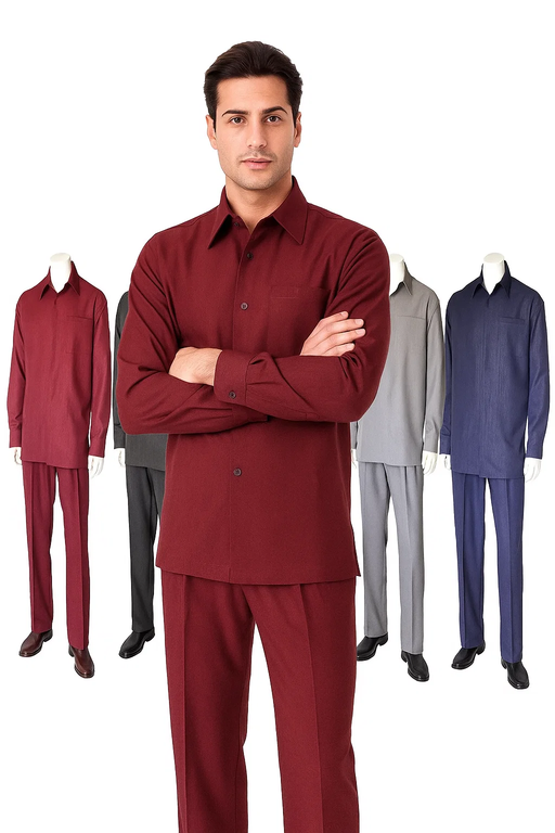Men's Plain Long Sleeve Casual Walking Suit