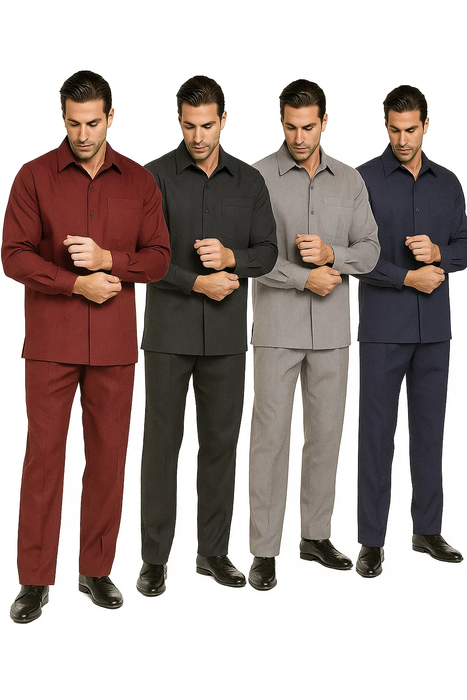 Men's Plain Long Sleeve Casual Walking Suit