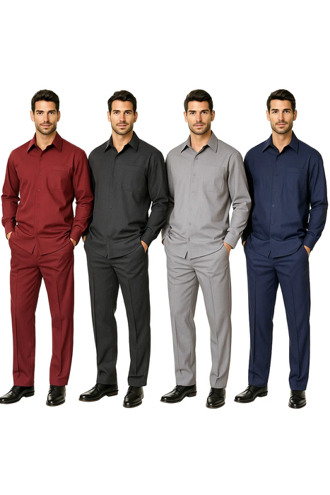 Men's Plain Long Sleeve Casual Walking Suit