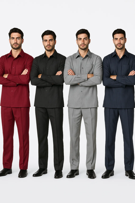 Men's Plain Long Sleeve Casual Walking Suit