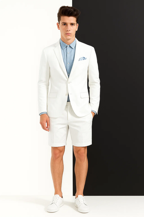 Men's summer business suits with shorts pants set