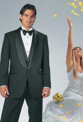 Big And Tall Tuxedo Mens 1 Button Renaissance Shawl Prom Black Tuxedos