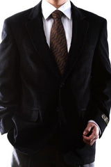 Two Button Slim Fit Black 100% Cotton Corduroy Sport Coat