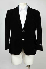 Two Button Shawl Lapel Men'S Black Blazer