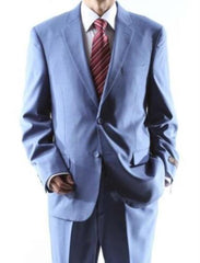 Men's 2 Button Power Blue Suit
